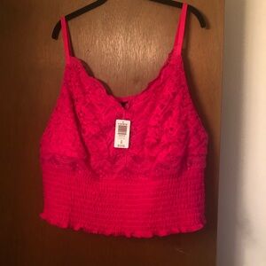 NWT 4X Torrid Lace Smocked Crop Top